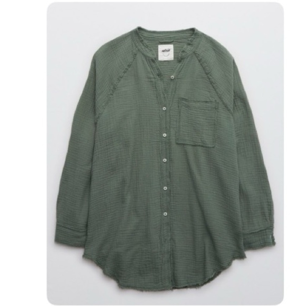 Aerie gauzy cover up  shirt